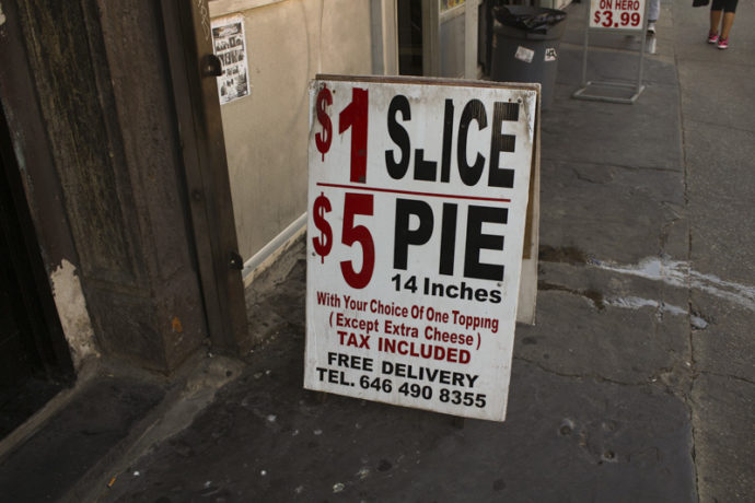 Cheap Pizza on Third Avenue between 108th & 109th Streets.