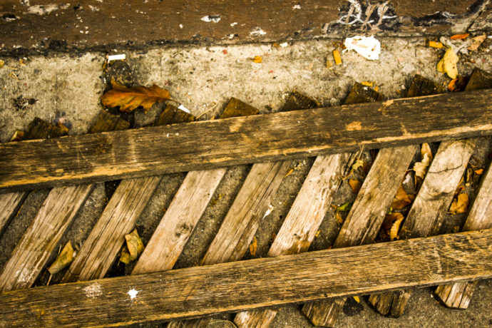 Lattice on the street at East 110th Street near Third Avenue.