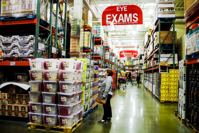 My wife looks small in this cavernous space at Costco