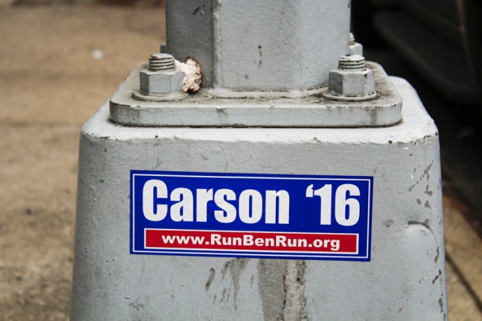 Political lamp post.