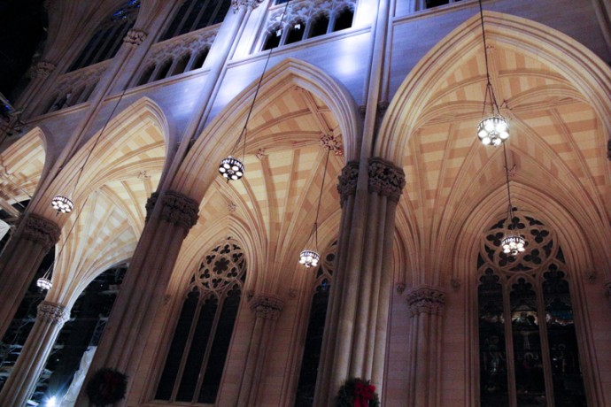 The Arches inside of St. Patrick's Cathedral.