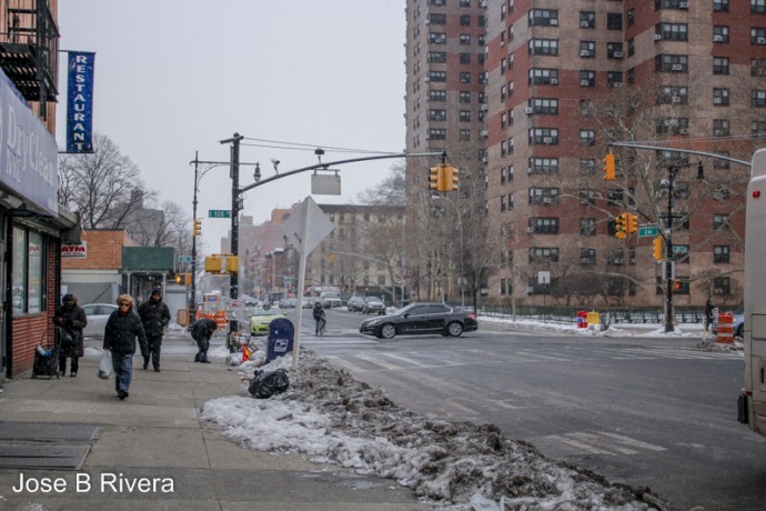East 105th Street and Second Avenue on a Saturday afternoon.