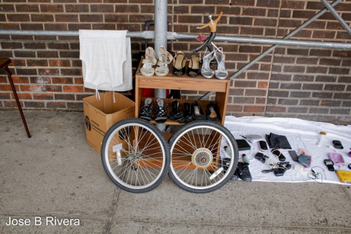 Junk to sell on East 104th Street near Second Avenue.