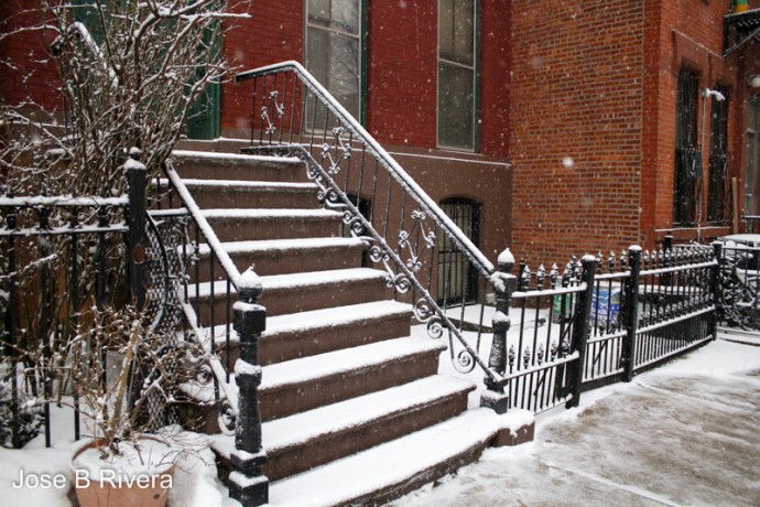 Snowy Steps Pleasant Avenue and East 116th Street.