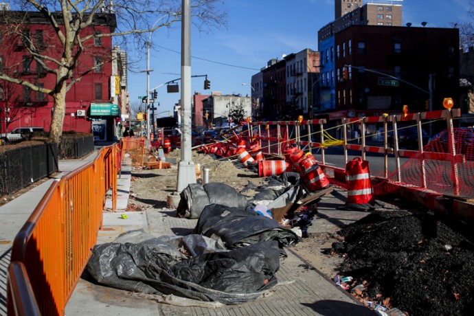 Construction on Second Avenue near East 115th Street.