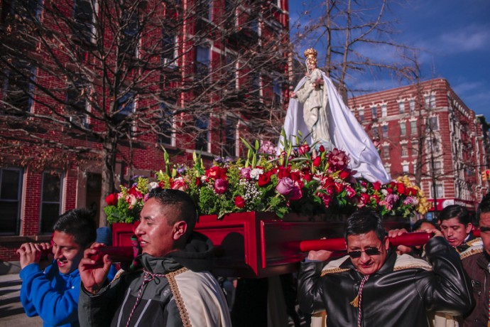 Procession for Our Lady of Mt. Carmel on Pleasant Avenue near East 116th Street.