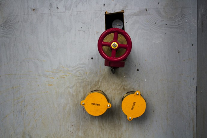 A colorful wall hydrant at East 110th Street between Madison and Park Avenues.