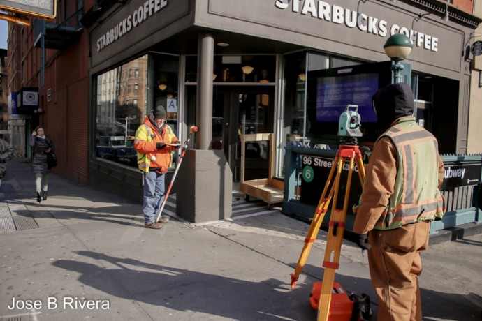 Surveyors on East 96th Street and Lexington Avenue.