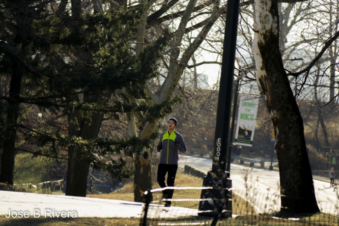 This runner was running uphill on a path.