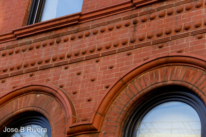 A close up look at at the great detail on the walls of Cristo Rey New York High School.