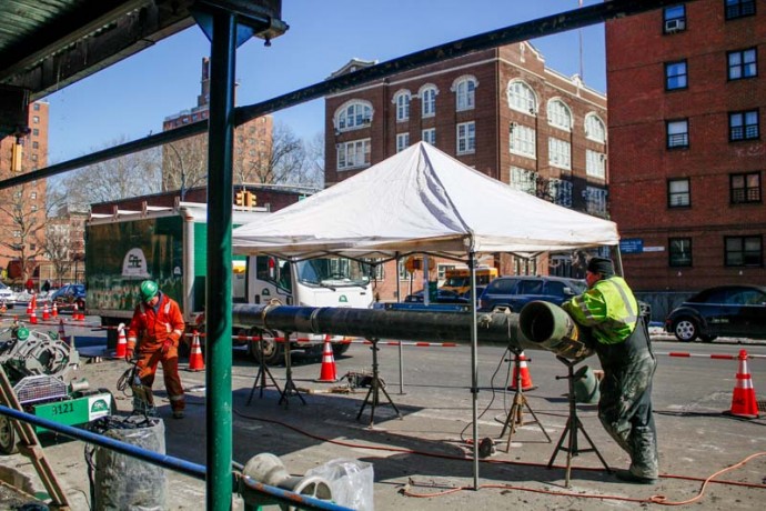 Workmen on Second Avenue.