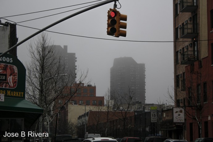 Foggy Day on East 110th Street and Third Avenue.