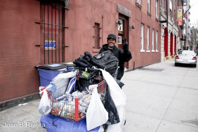 Can collector at East 111th Street near the corner of 2nd Avenue.