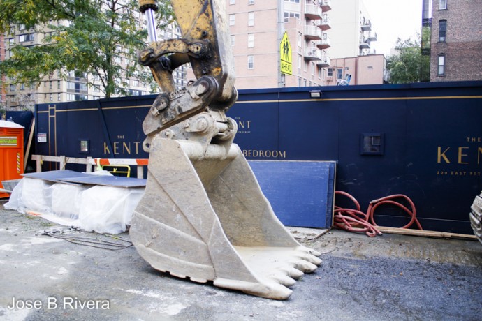 Huge Crane Shovel near East 97th Street and Third Avenue at Construction Sight.