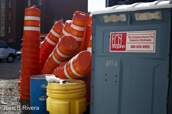 Traffic Cones on Second Avenue Subway Construction Sight