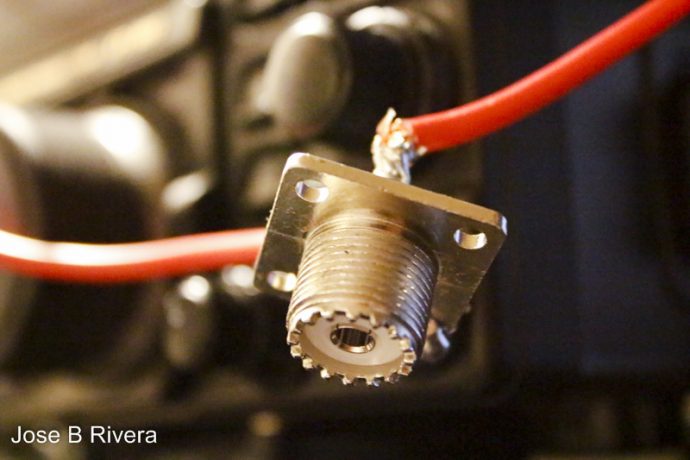 SO-239 Connector. I use these connectors to plug a PL-259 end of coax cable for use with transmitting radio equipment.