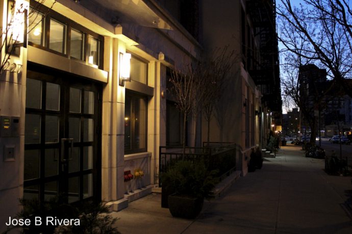 Early Morning Building lights on East 111th Street between Second and Third Avenues.