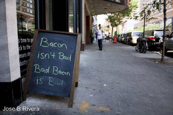 Bacon Street Sign at East 86th Street and Third Avenue.