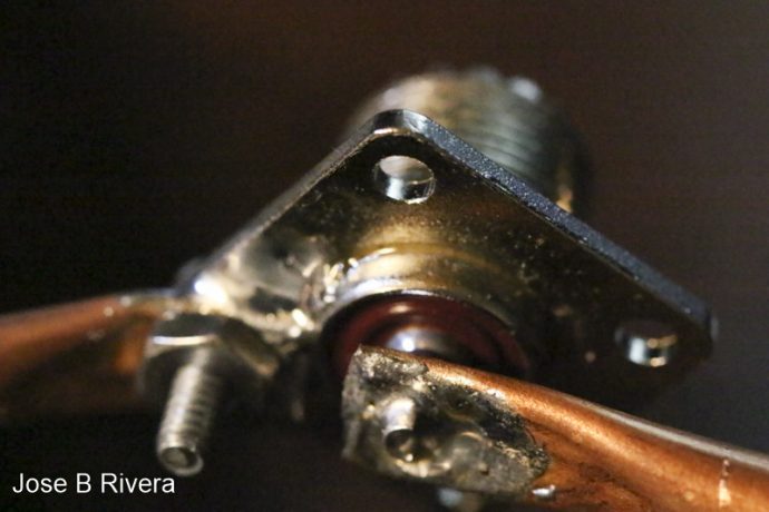 Connection point of inner loop copper tubing to S0-239