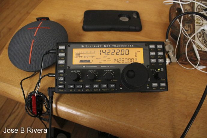 Elecraft KX3 on table.