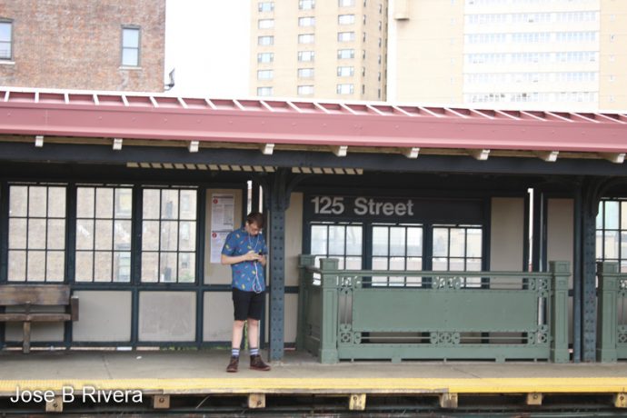 Dude across the tracks at 125th Street Train Station.
