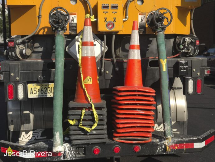 Equipment on the back end of an emergency vehicle.