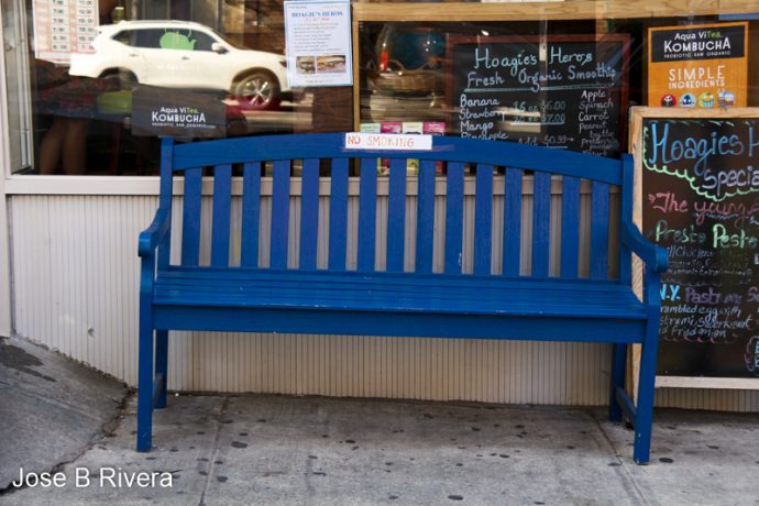 No Smoking Wooden Bench.