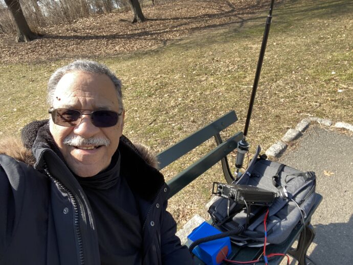 Working Ham Radio Portable in Central Park with my portable Xiegu G90 Ham Radio.