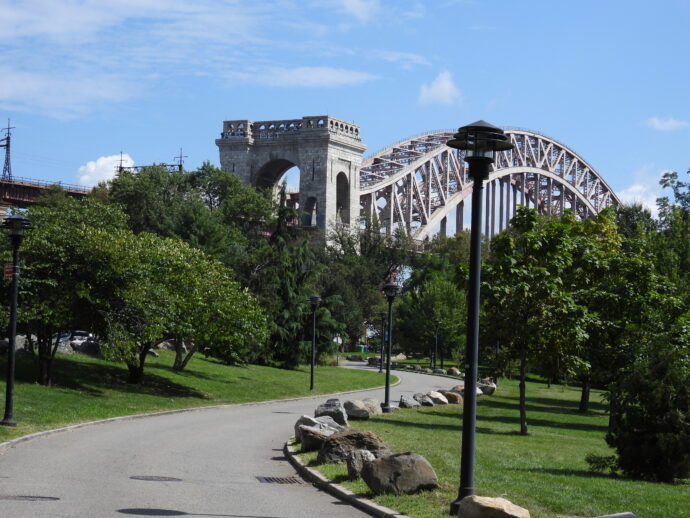 Hellgate Bridge as seen from Wards Island.
