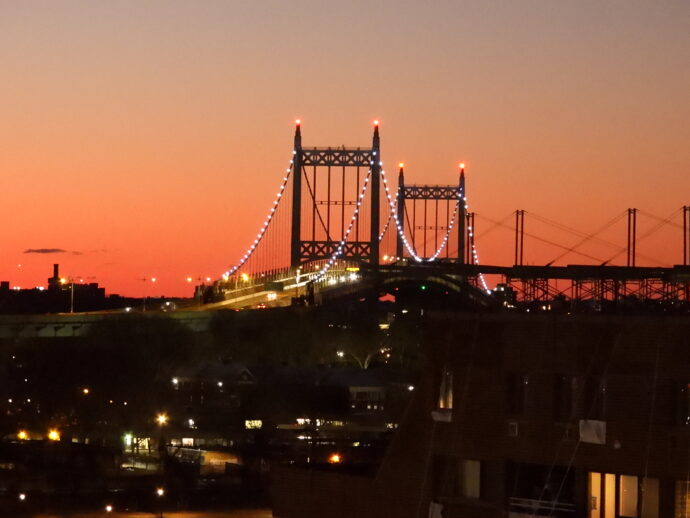 Sun Rise Skies Over The Triboro Bridge